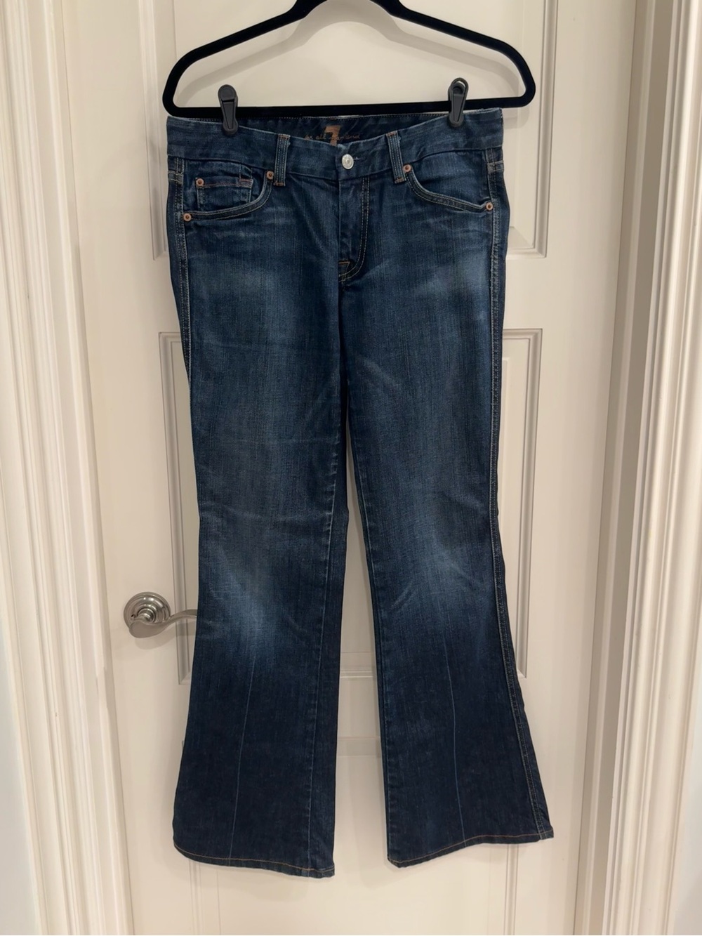 7 For All Mankind Dark Blue Flare Jeans